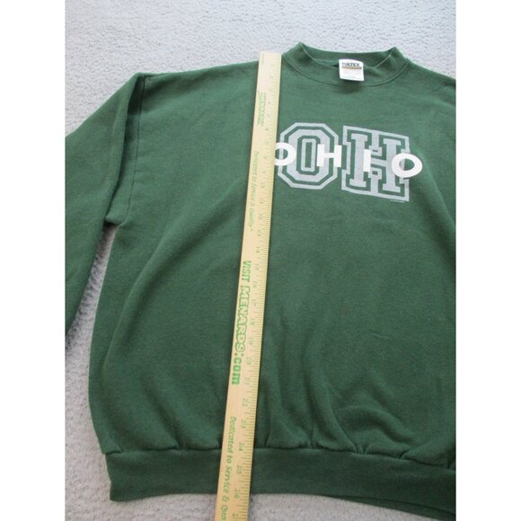 Vintage Ohio Sweatshirt Men Extra Large Green Tultex Sweater Jumper - Picture 6 of 8